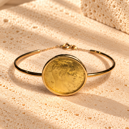 Bracelets joncs en Or 18K pour pièce napoléon