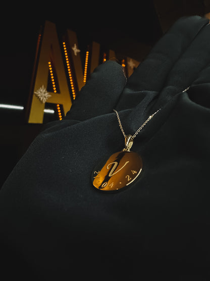 Collier empreinte gravé en Or 18K