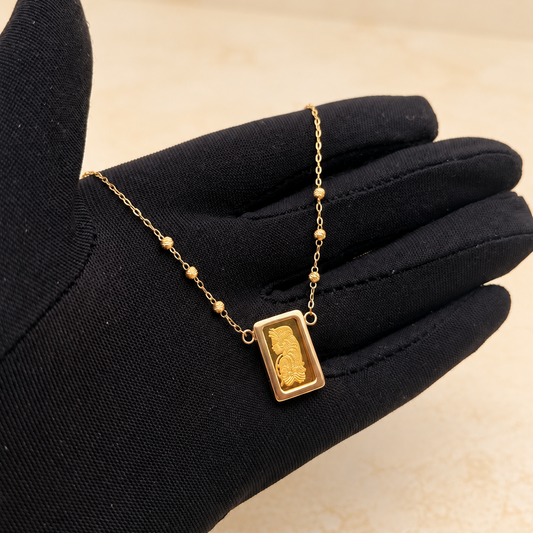 Collier en Or 18K avec Lingotin PAMP SWISS Or 24K