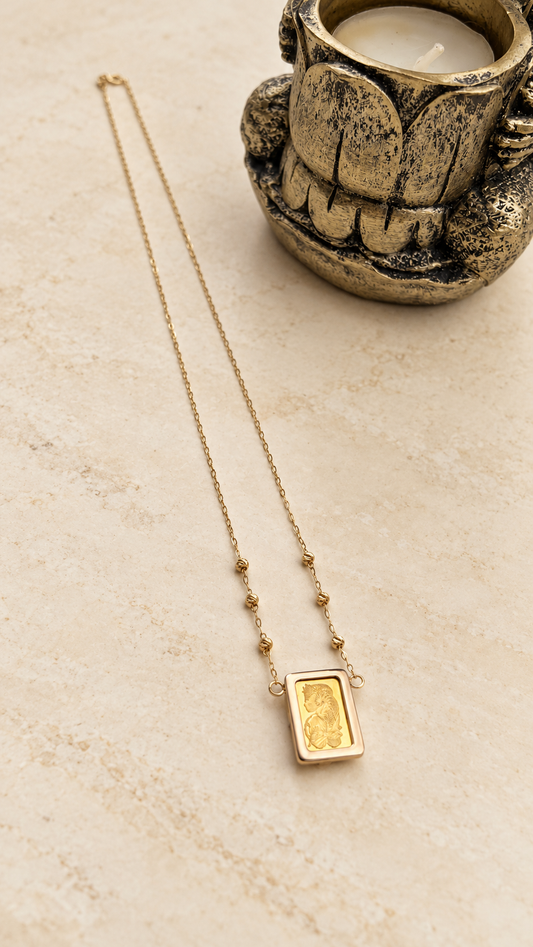 Collier en Or 18K avec Lingotin PAMP SWISS Or 24K