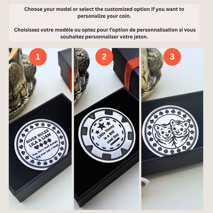 Jeton gravé Poker cache cartes