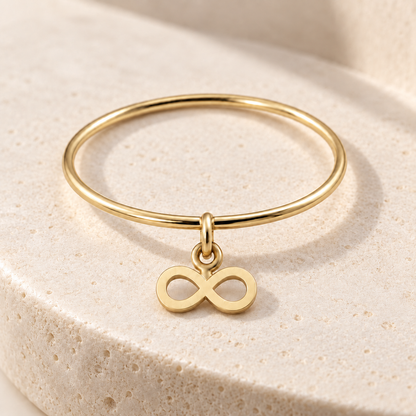 Bague breloque infini en Or jaune