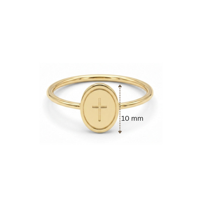 Bague symbole croix en or