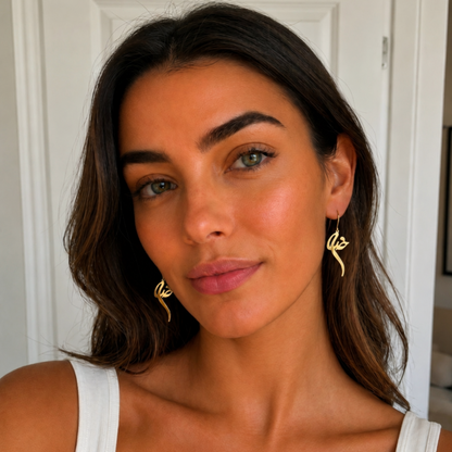 Rim – Boucles d'oreilles lettre arabe en Or
