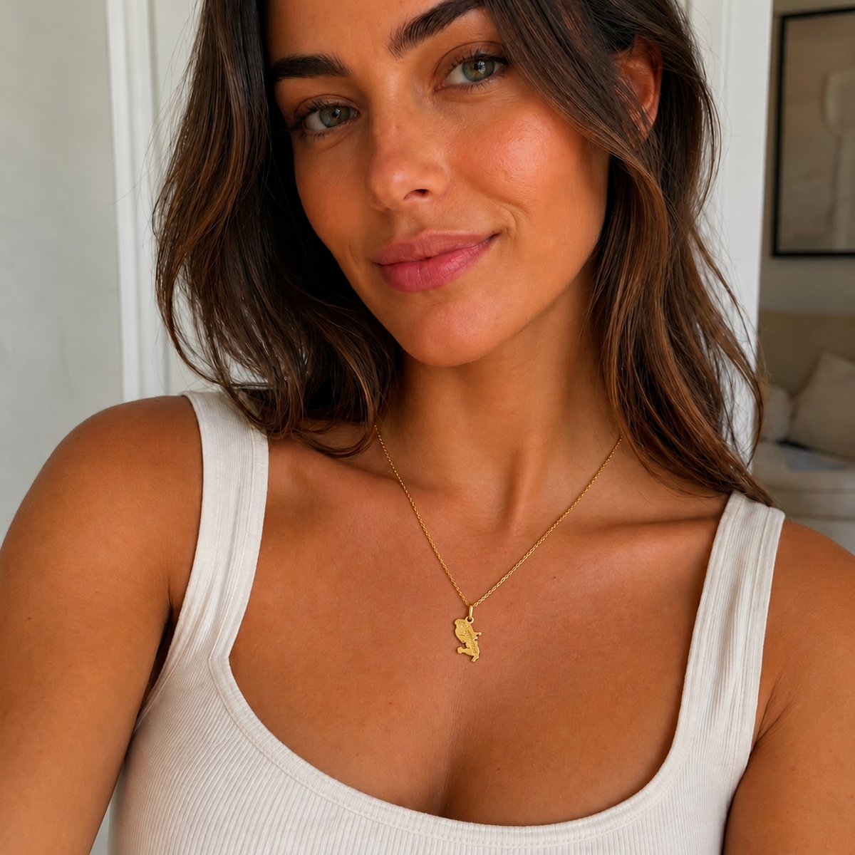 Lya – Pendentif carte Martinique or jaune
