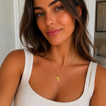 Lya – Pendentif carte Martinique or jaune