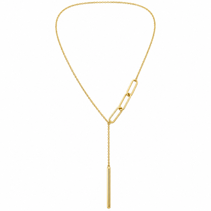 Collier sautoir en Y à maillon allongé et barre verticale