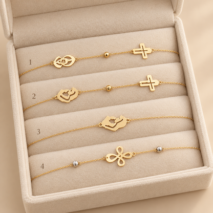 Bracelets fins en Or à motifs trèfle et infini