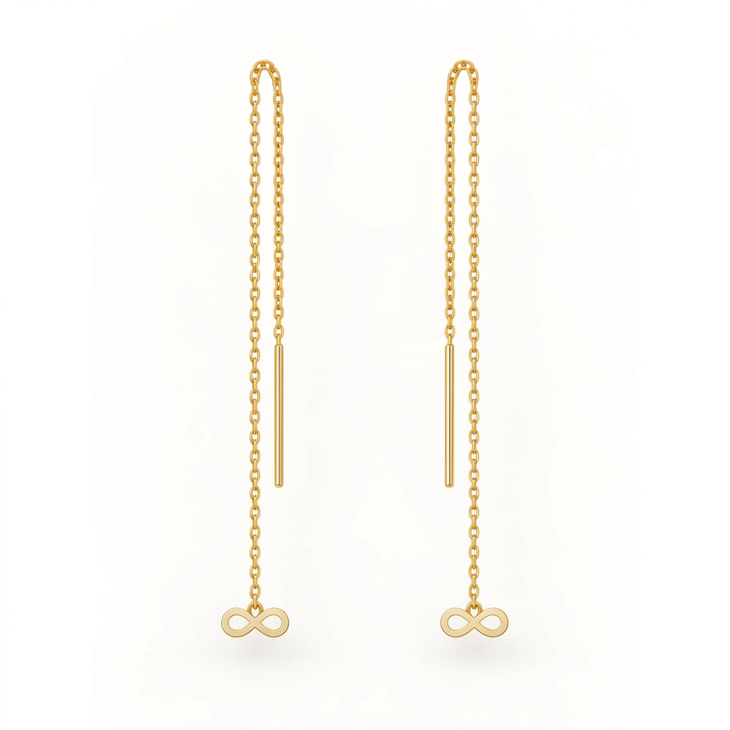 Boucles d’oreilles traversantes infini en or jaune 18K, packshot Charmays