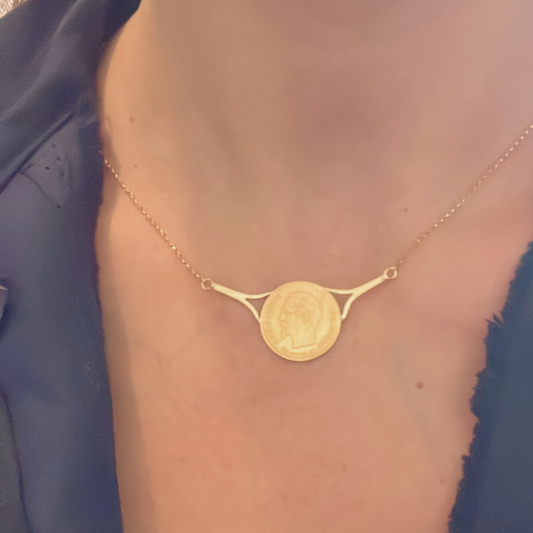 Collier Why minimaliste avec un Napoléon 10 Francs