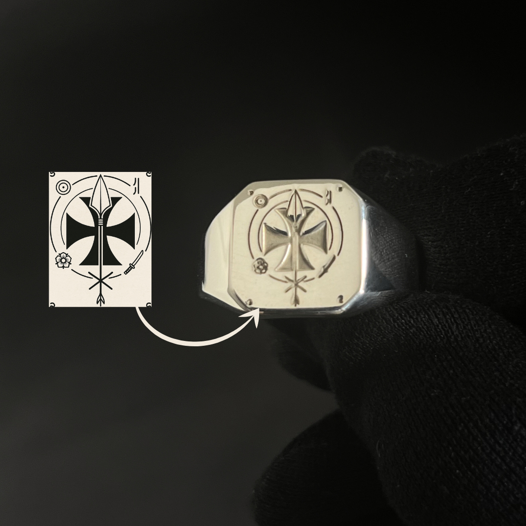 Chevalière Carrée en Argent Sterling