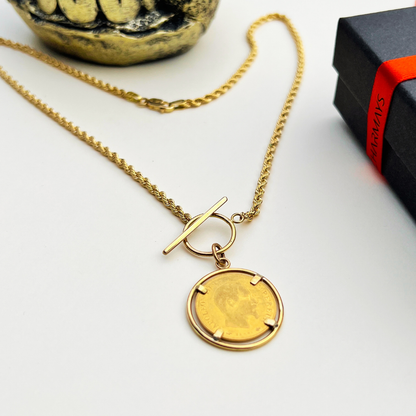 Collier Corde à bascule orné d'un Napoléon 10 Francs