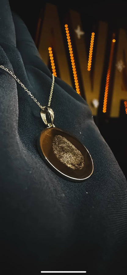 Collier empreinte gravé en Or 18K