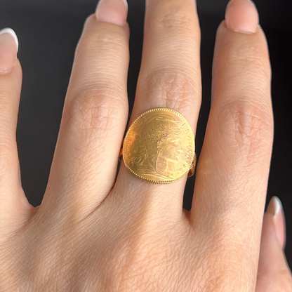 Bague Marianne coq en Or 18K/22K