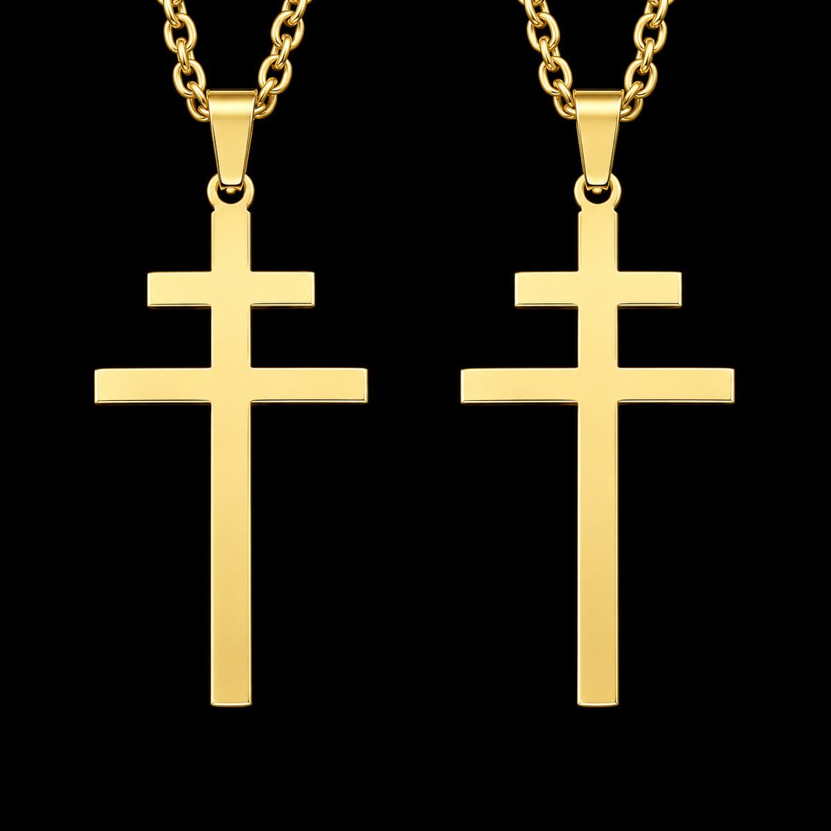 Blank Gold double face Croix de Lorraine Charmays