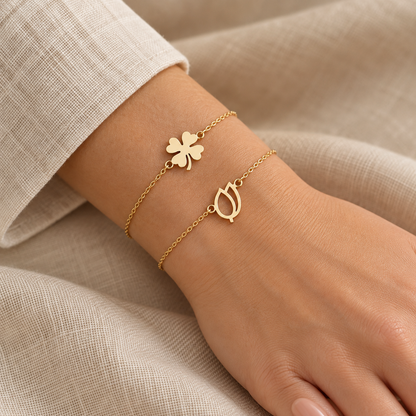bracelet à chaîne fine et motif central en Or