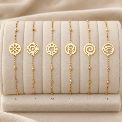 bracelet à chaîne fine et motif central en Or