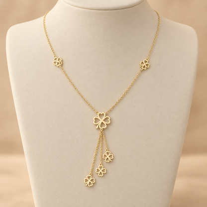 Collier triple extension trèfles en Or