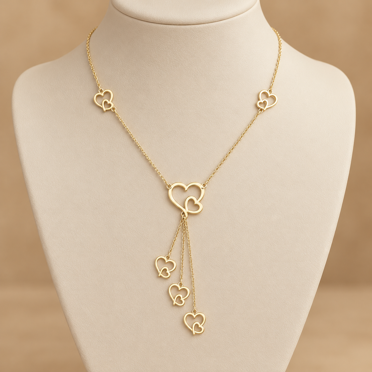 Collier en Y à chaînettes pendantes en Or