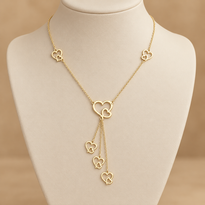 Collier en Y à chaînettes pendantes en Or