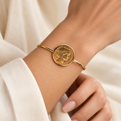Bracelets joncs en Or 18K pour pièce napoléon