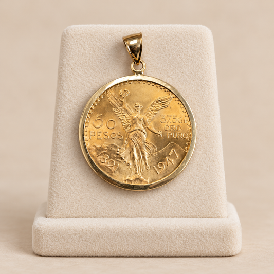 Monture en OR18K pour Pièce de 50 PESOS